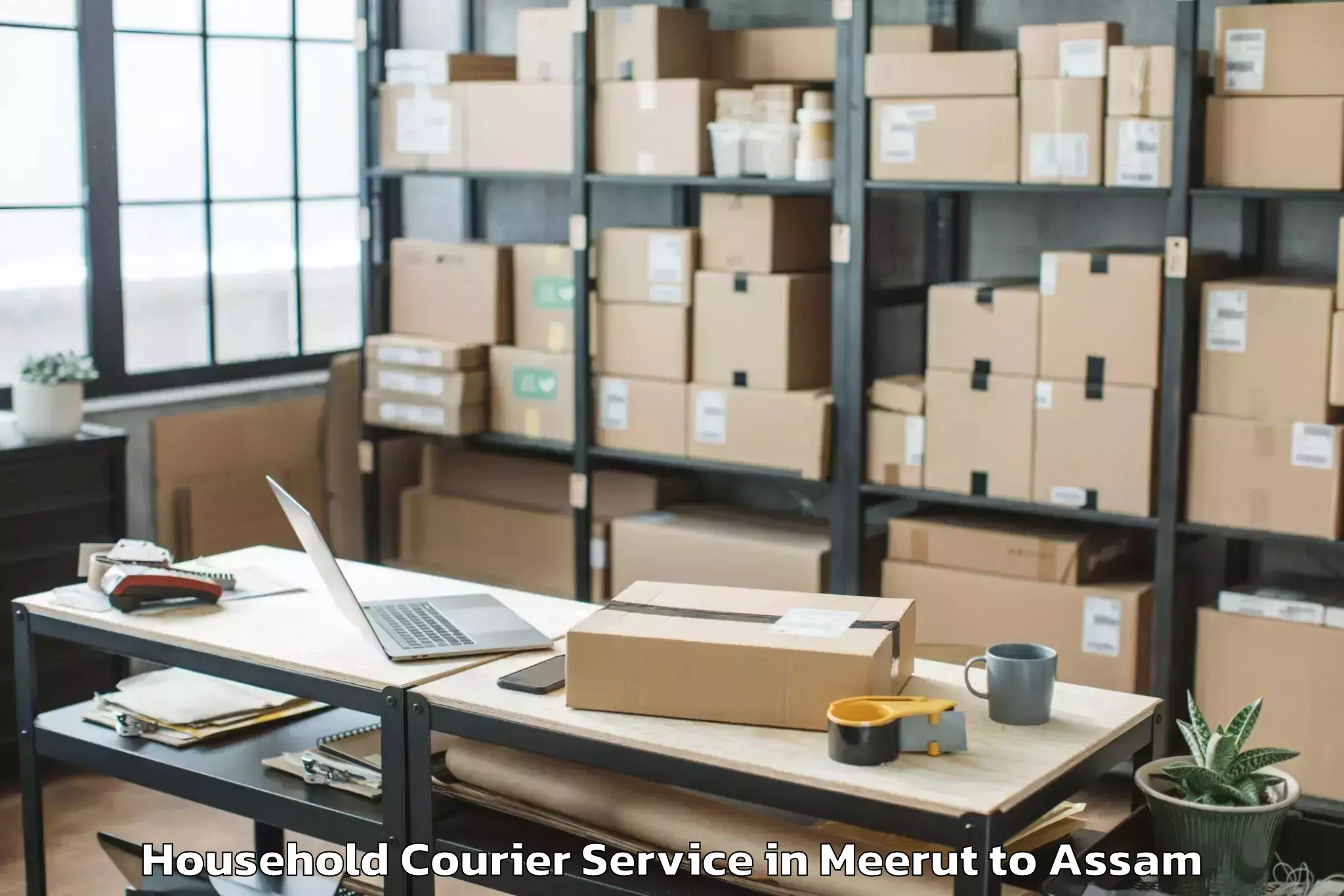 Easy Meerut to Kokrajhar Household Courier Booking